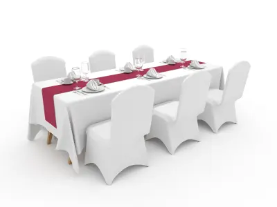 Collection Banquet Table and Chair 35 3D Model Pack