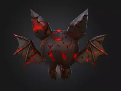 Glitchy Bat Creature in Digital Chaos Low-poly 3D model