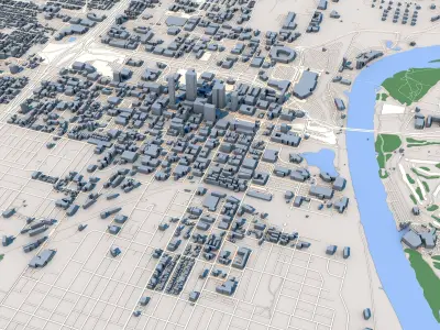 Omaha City in Nebraska USA 3D model