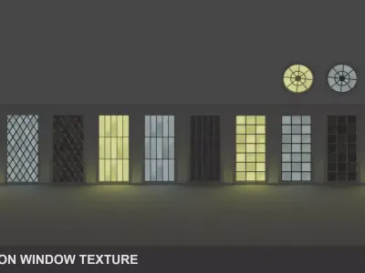 Cast Iron Window Texture Low-poly 3D model