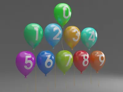 Balloon balloons for year 3D model