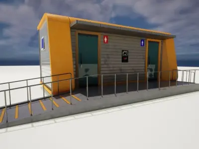 Korean Hanriver toilet 01 Low-poly 3D model