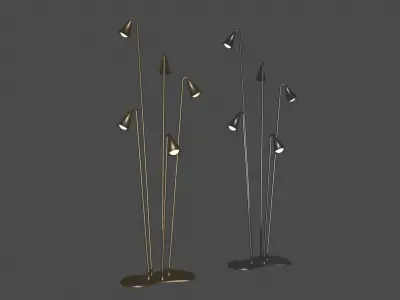gold and silver garden lamp 3D model