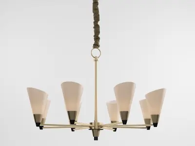 SILKY chandelier in brass 3D model