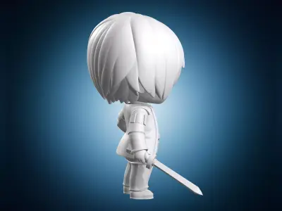 Makoto Yuki Chibi Style Figure With Sword 3D print model