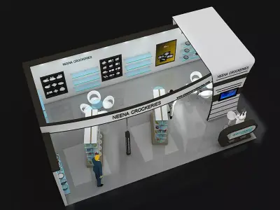 8X5 CROCKERIES STAND BOOTH 3D model