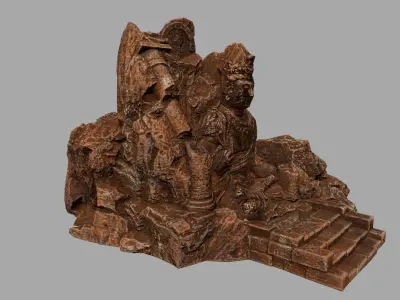 buda 5 hindu statue Low-poly 3D model