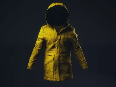 Dark Yellow Jacket PBR Low-poly 3D model