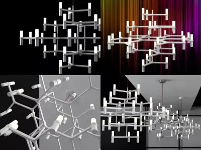 Crown molecule chandelier 3D model