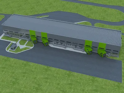 Logistics Building 01 Low-poly 3D model