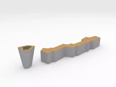 Bench Park 53 Low-poly 3D model