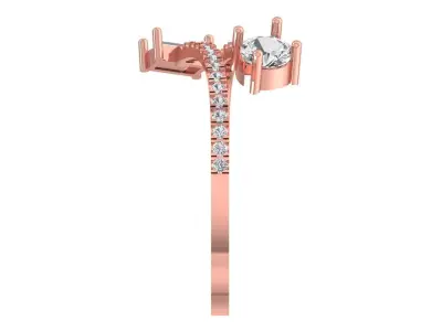 Solitaire Women Light Weight Baguette Round Stone Band Ring 3D print model purchase