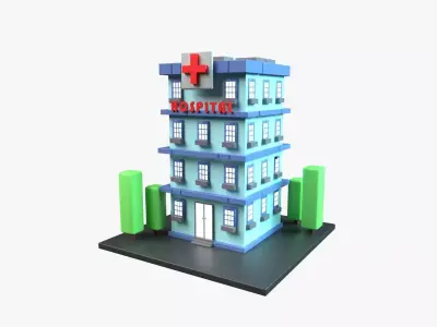 Hospital 3D Illustration 3D model