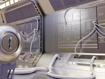 hi tech sci-fi spaceship sleeping chambers and pods Low-poly 3D model