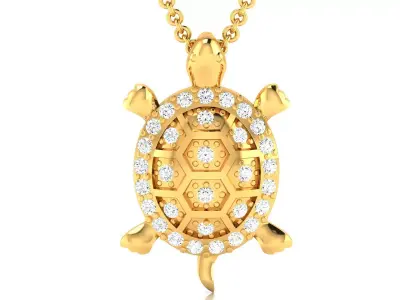 Tortoise Pendant 3DM STL OBJ FBX Render Details 3D print model
