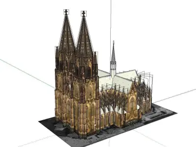 Architecture-Religion-God-Culture-Temple-054 cologne cathedral 3D model