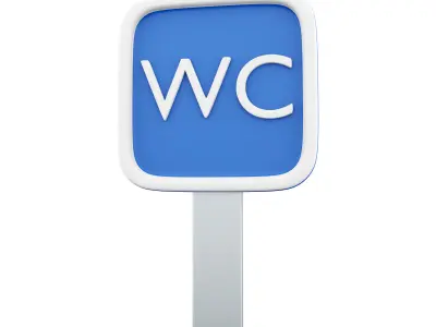 3d public toilet road sign 3D model