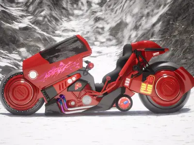 Futuristic Cyberpunk Motorcycle 3D model