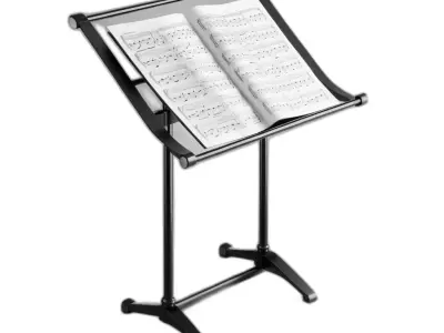 Modern Music Stand with Sheet Music Low-poly 3D model