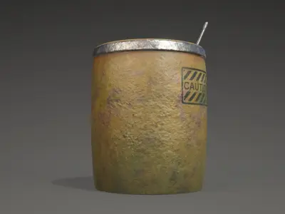 Trash can or bin Low-poly 3D model