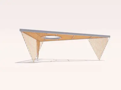 Shade wooden gazebo 3D Model Pack
