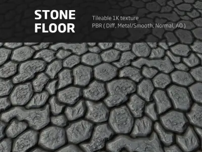 Stone floor - Tileable PBR 1K textures Texture