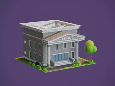 City Bank Low-poly 3D model