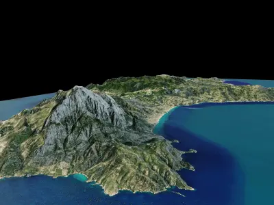 Samos island full 3d model terrain 3D model