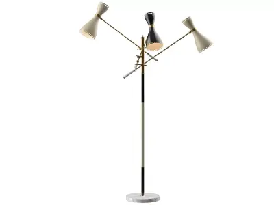 Italian Tri Arm Floor Lamp 3D model
