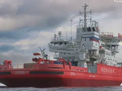  Russian Rescue Icebreaker with Helipad 