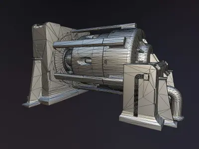 Industrial machine 1 Low-poly 3D model