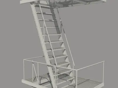 Fire Escape Stair 3D model