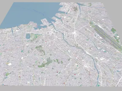 Cityscape Fukuoka Japan 3D model