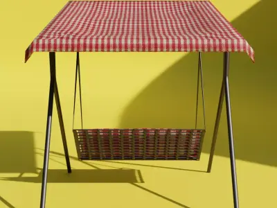 Modern Garden Swing  Patio Bench 3D Model 3D model