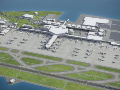 Nagoya - Chubu Centrair International Airport - NGO Low-poly 3D model
