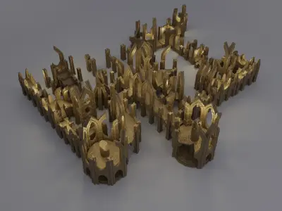 Elven Ruins Tabletop Terrain 28 MM 3D print model