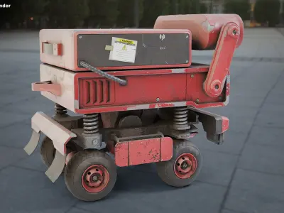 Cute sci-fi planet rover with PBR materials and a custom rig  Low-poly 3D model