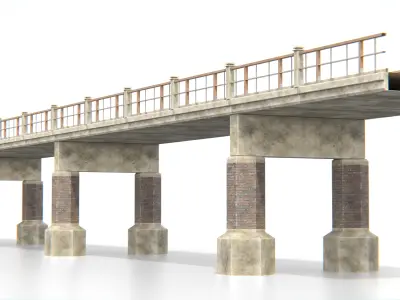 Concrete Bridge Low-poly 3D model