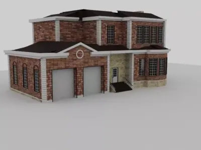 House 3D model  Low-poly 3D model