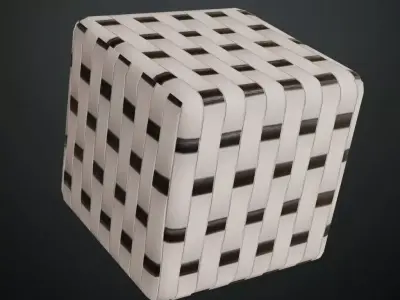 Vertical White and Ebony Woven Panel PBR Seamless Texture