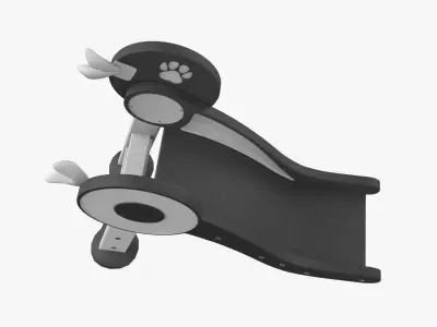 Kid Park Slide Park Equipment Interior Black 3D model