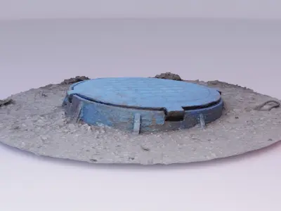 Cover manhole 02 high-poly  3D model