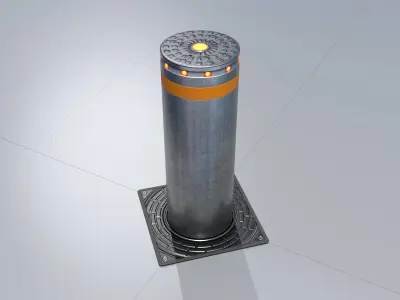 Hydraulic pop-up bollard 1 Low-poly 3D model