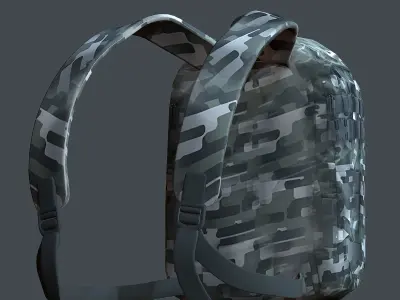 Backpack Camping Generic military human bag storqge Low-poly 3D model