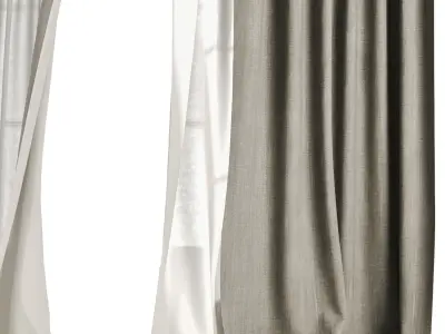 Silk and Cotton Curtain Low-poly 3D model