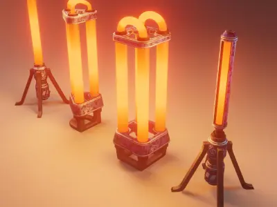 Sci-fi lamp Low-poly 3D model