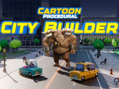 Procedural Cartoon City Builder 3D model