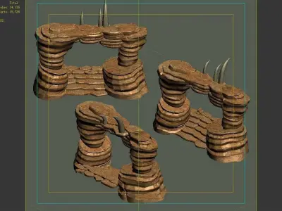 Desert - Mountain - Wind Stone 12 3D model