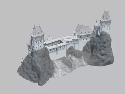 Trosky Castle Upper Stronghold 1 to 400 Scale 1 block 3D print model