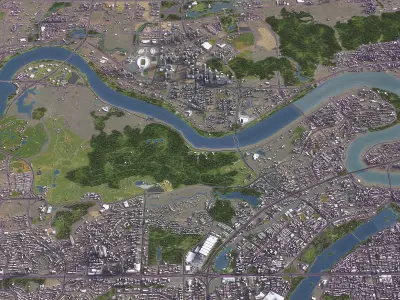 Nanning - 3D City Model Low-poly 3D model